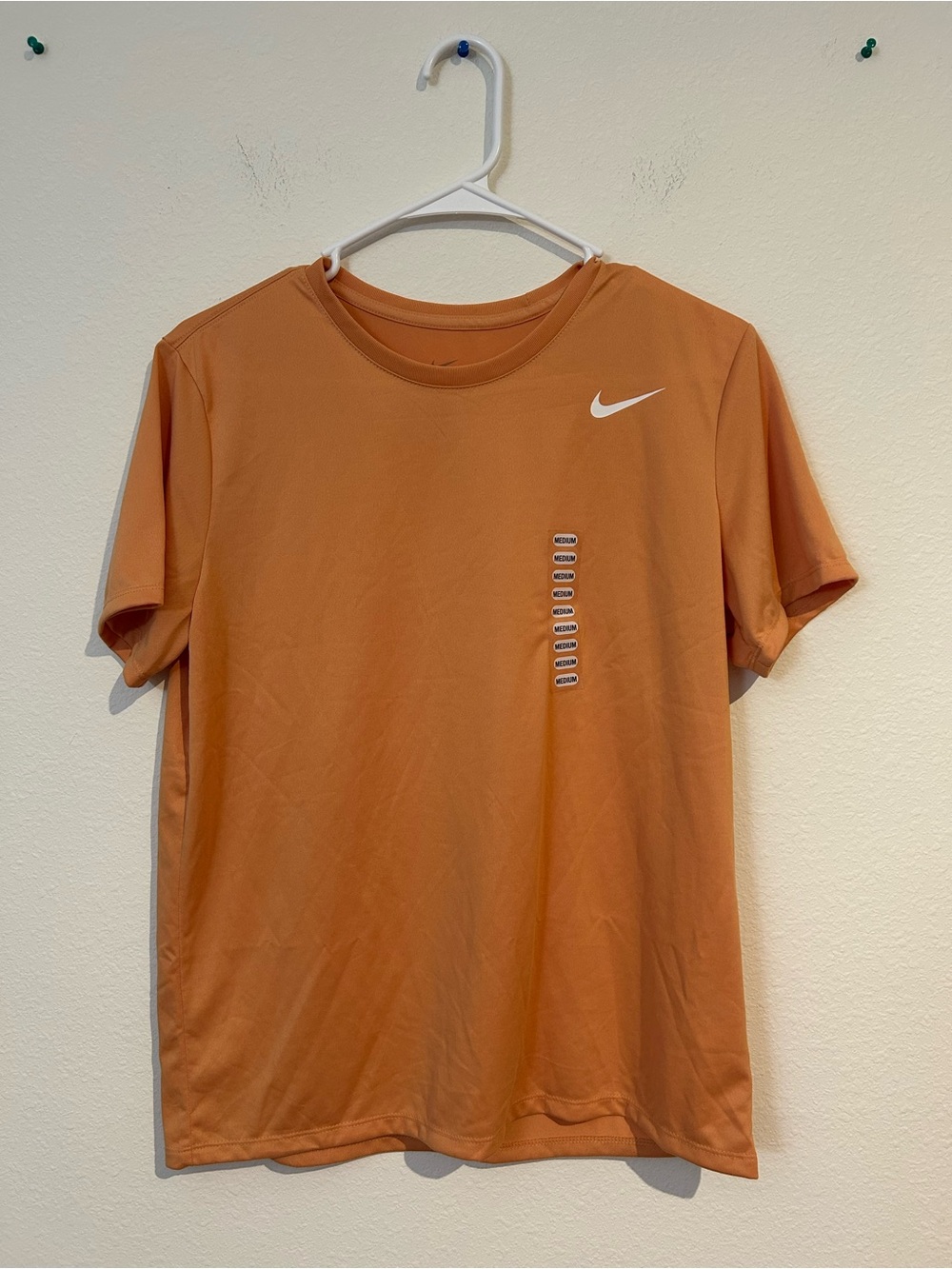 Nike Orange Short-Sleeve Athletic Tee with White Swoosh